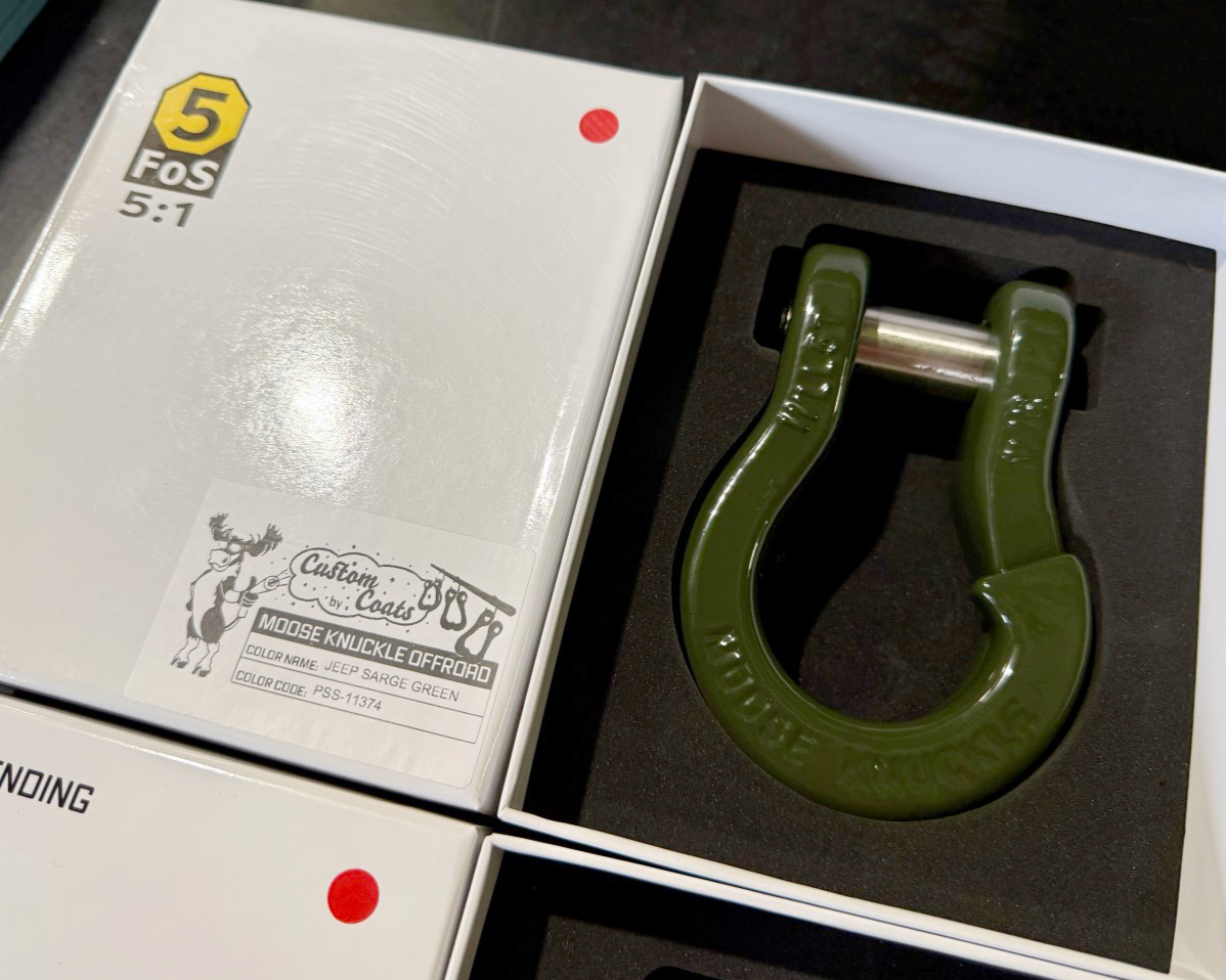 Jeep Sarge Green Powder Coated Shackles
