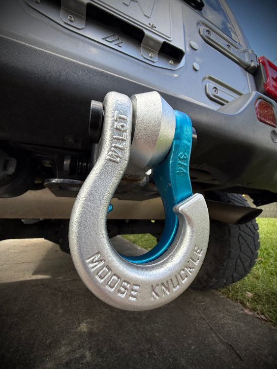Jeep Billet Silver Shackle King Shocks Lite Blue Anodized