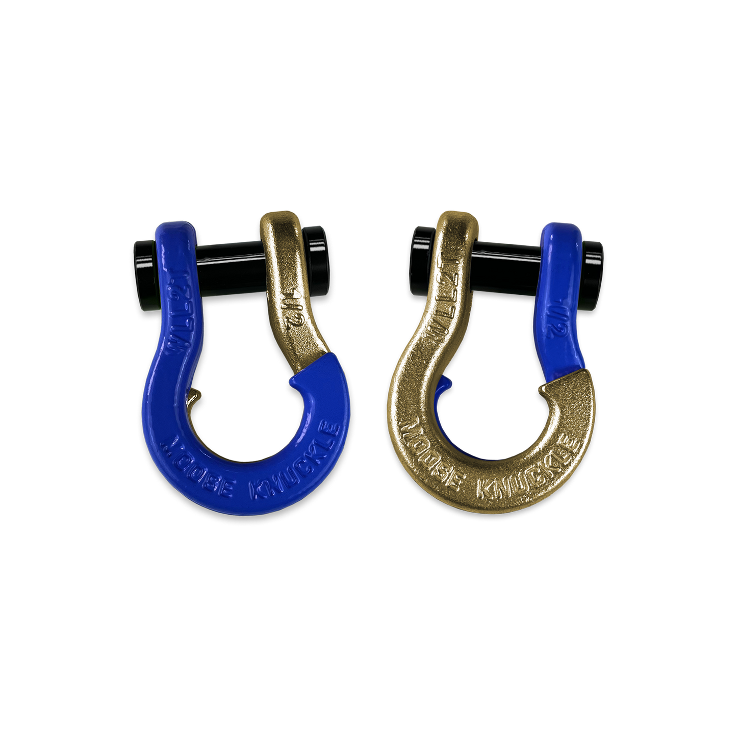 Jowl 1/2 inch SxS Split Shackle in Blue Balls and Brass Knuckle Combo