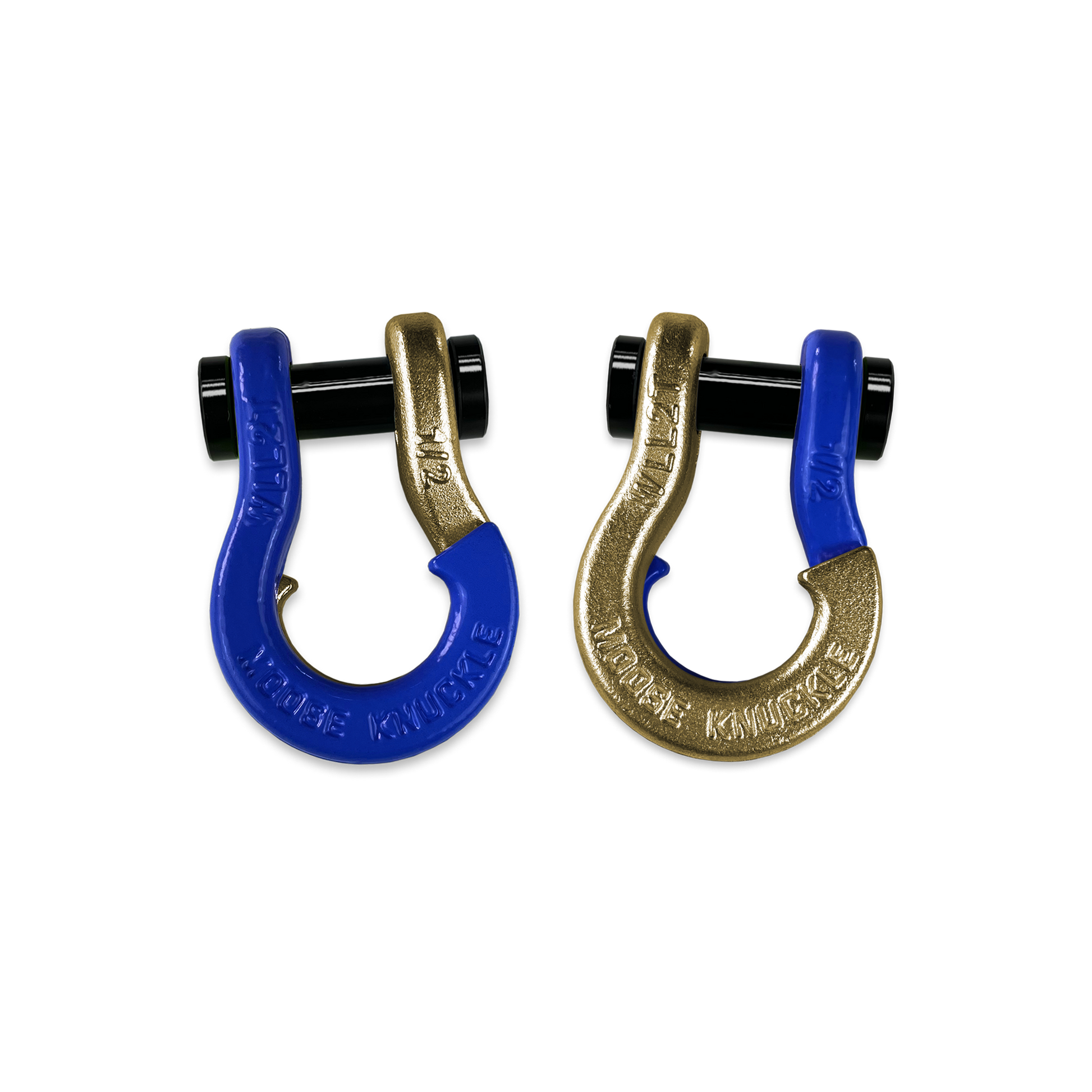 Jowl 1/2 inch SxS Split Shackle in Blue Balls and Brass Knuckle Combo