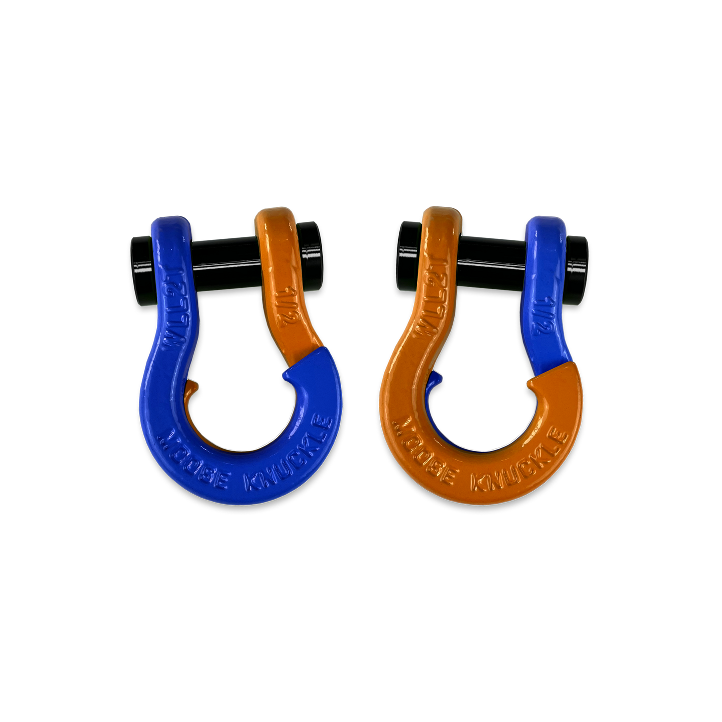 Jowl 1/2 inch SxS Split Shackle in Blue Balls and Obscene Orange Combo