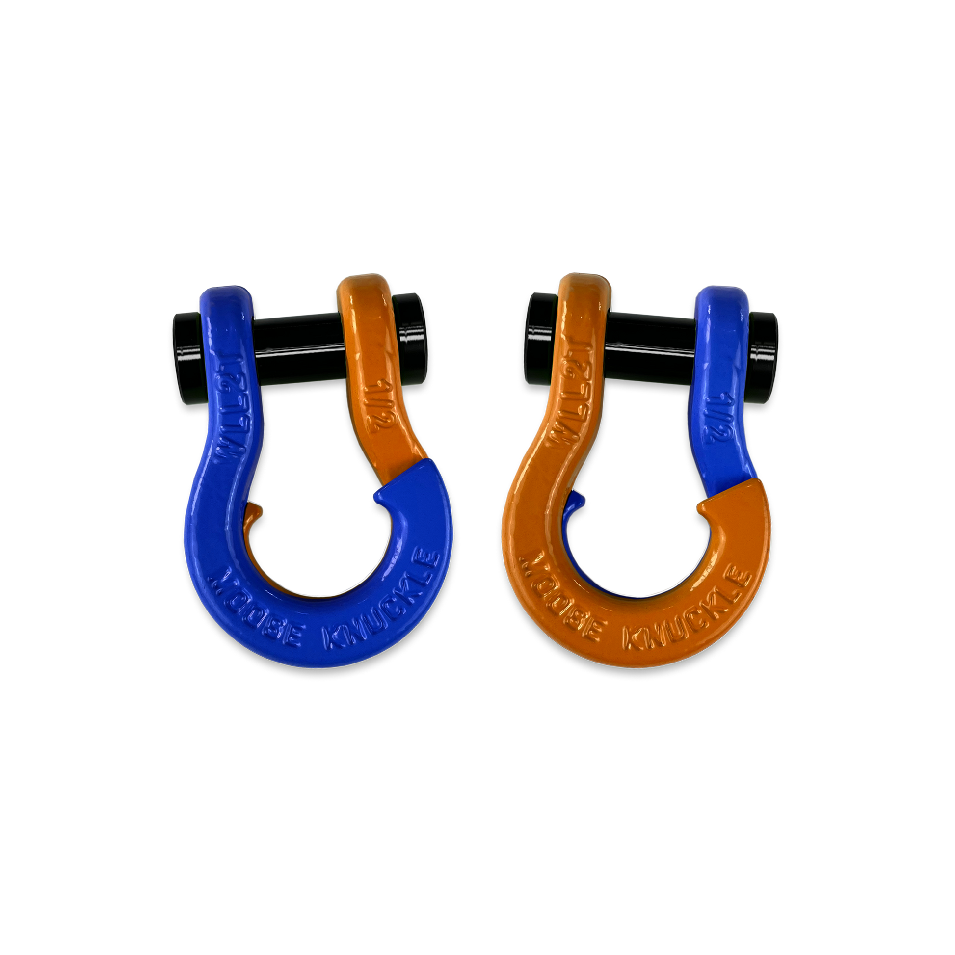 Jowl 1/2 inch SxS Split Shackle in Blue Balls and Obscene Orange Combo