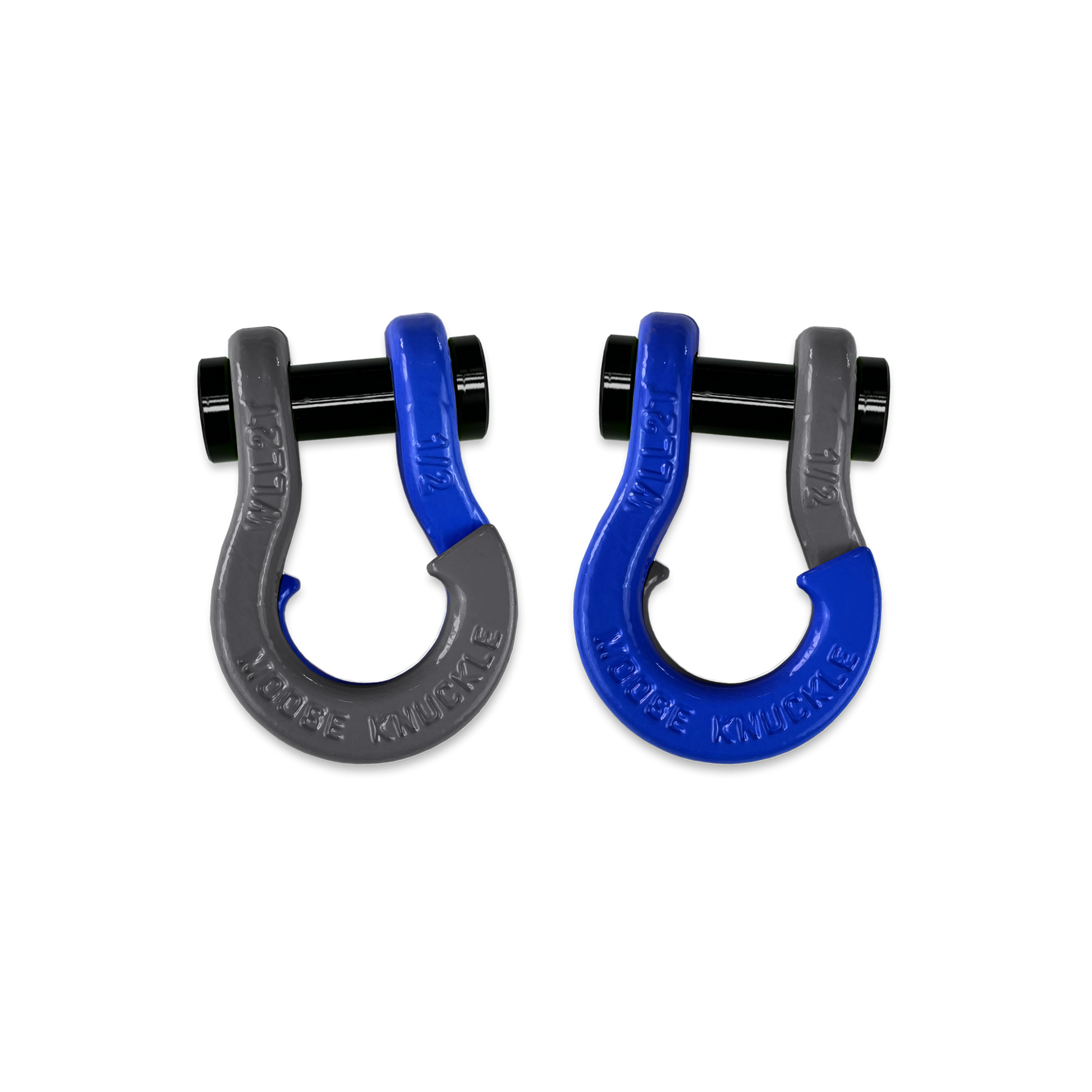 Jowl 1/2 inch SxS Split Shackle in Gun Gray and Blue Balls Combo