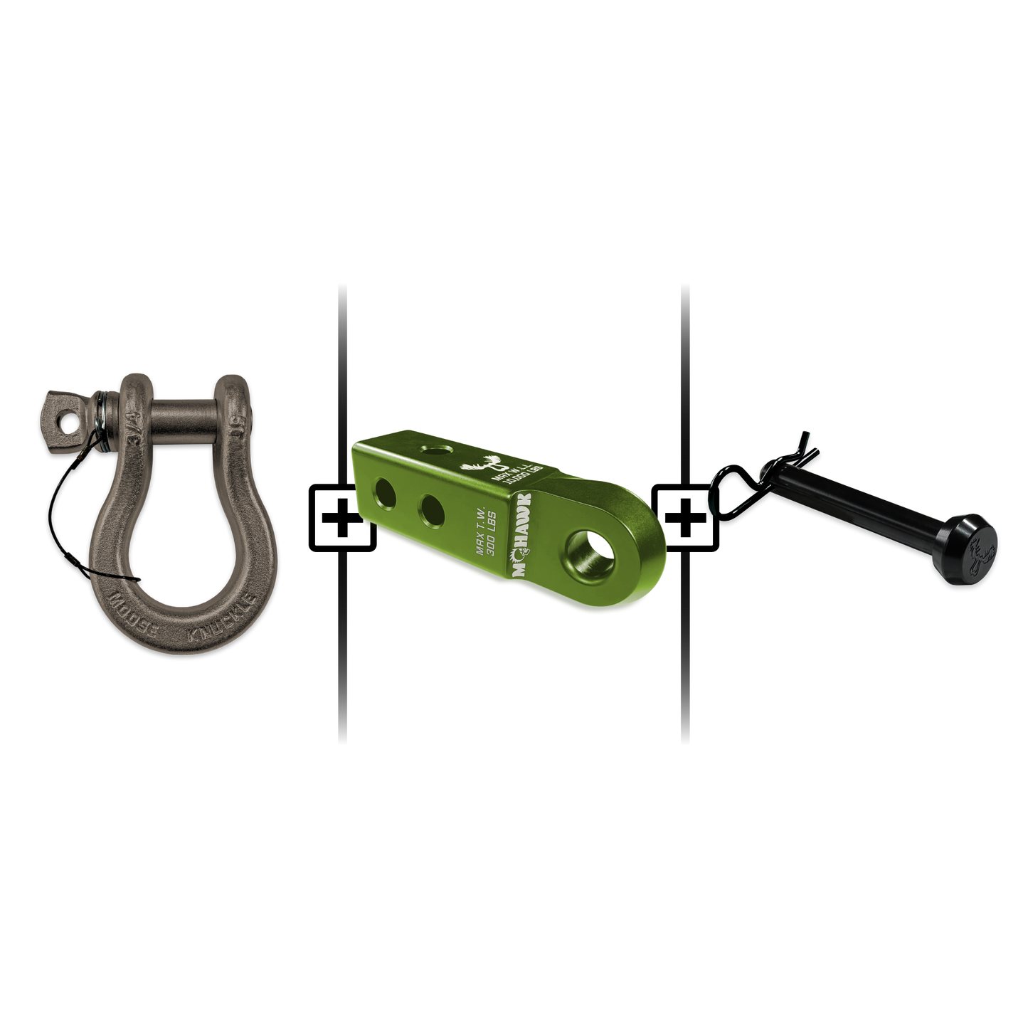 B'oh Spin Pin Shackle 3/4 Mohawk Receiver 2.0 Hitch Pin Bundle