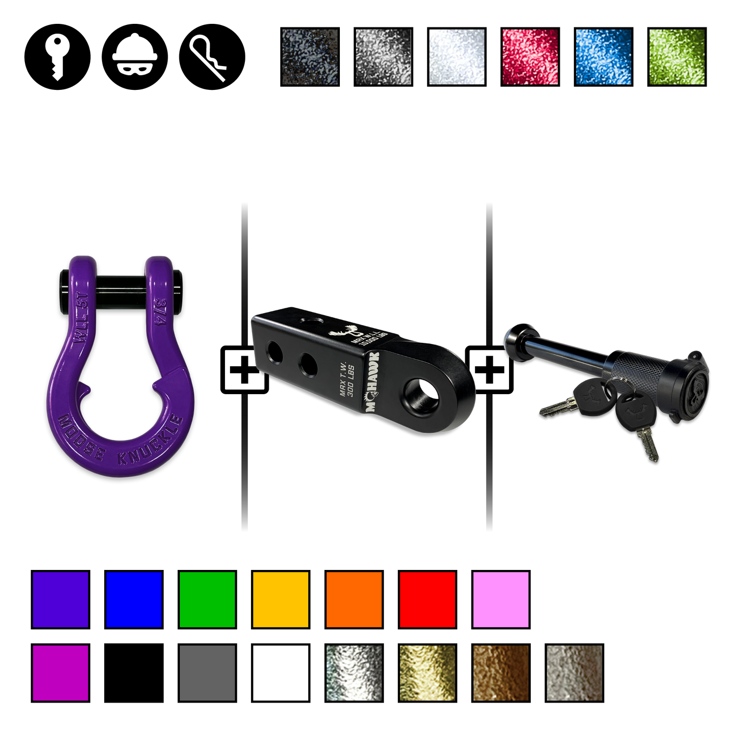 Jowl® 3/4 Split Shackle® Mohawk 2.0 Receiver and Hitch Pin Bundle