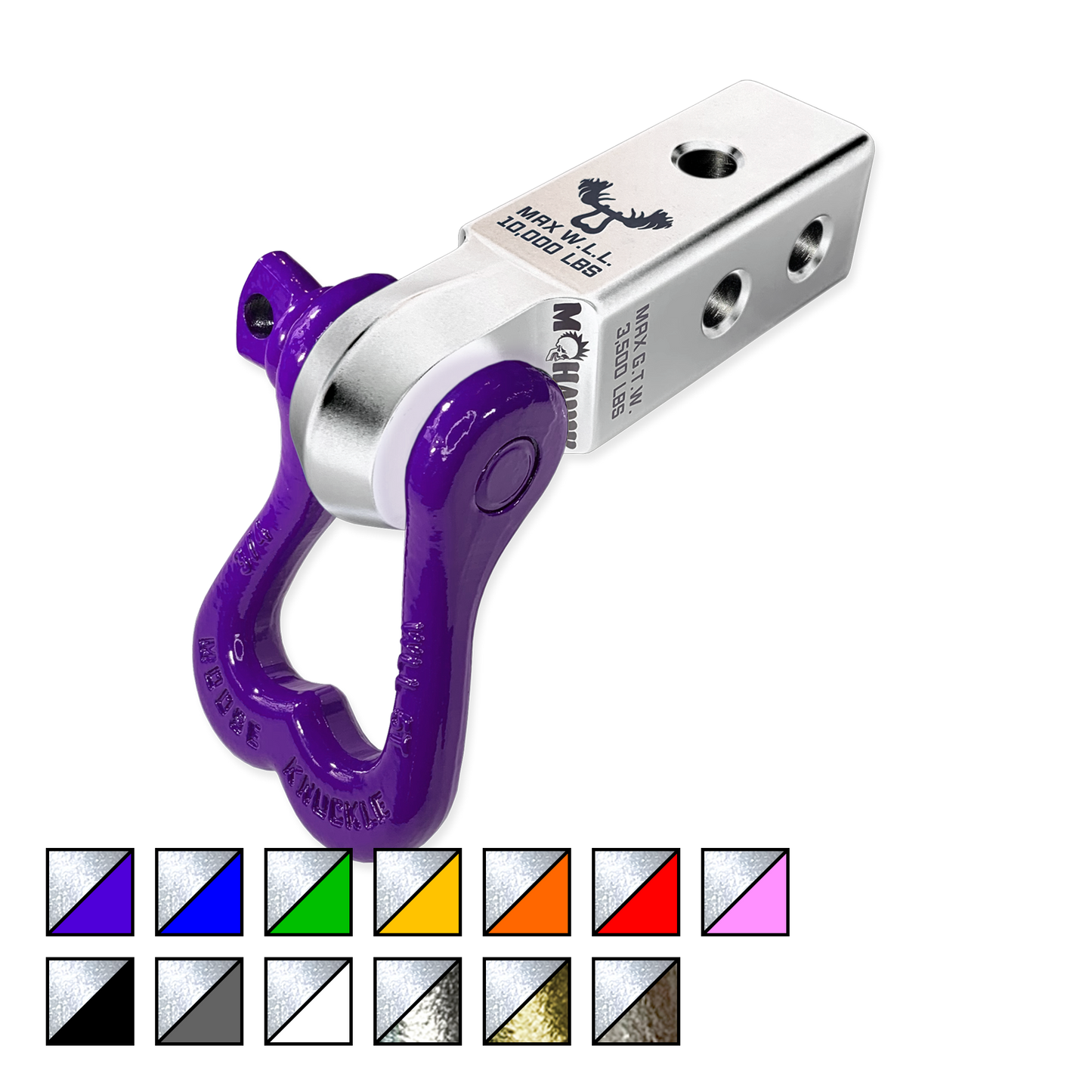 Soft Shackle Receiver | Atomic Silver & Purple
