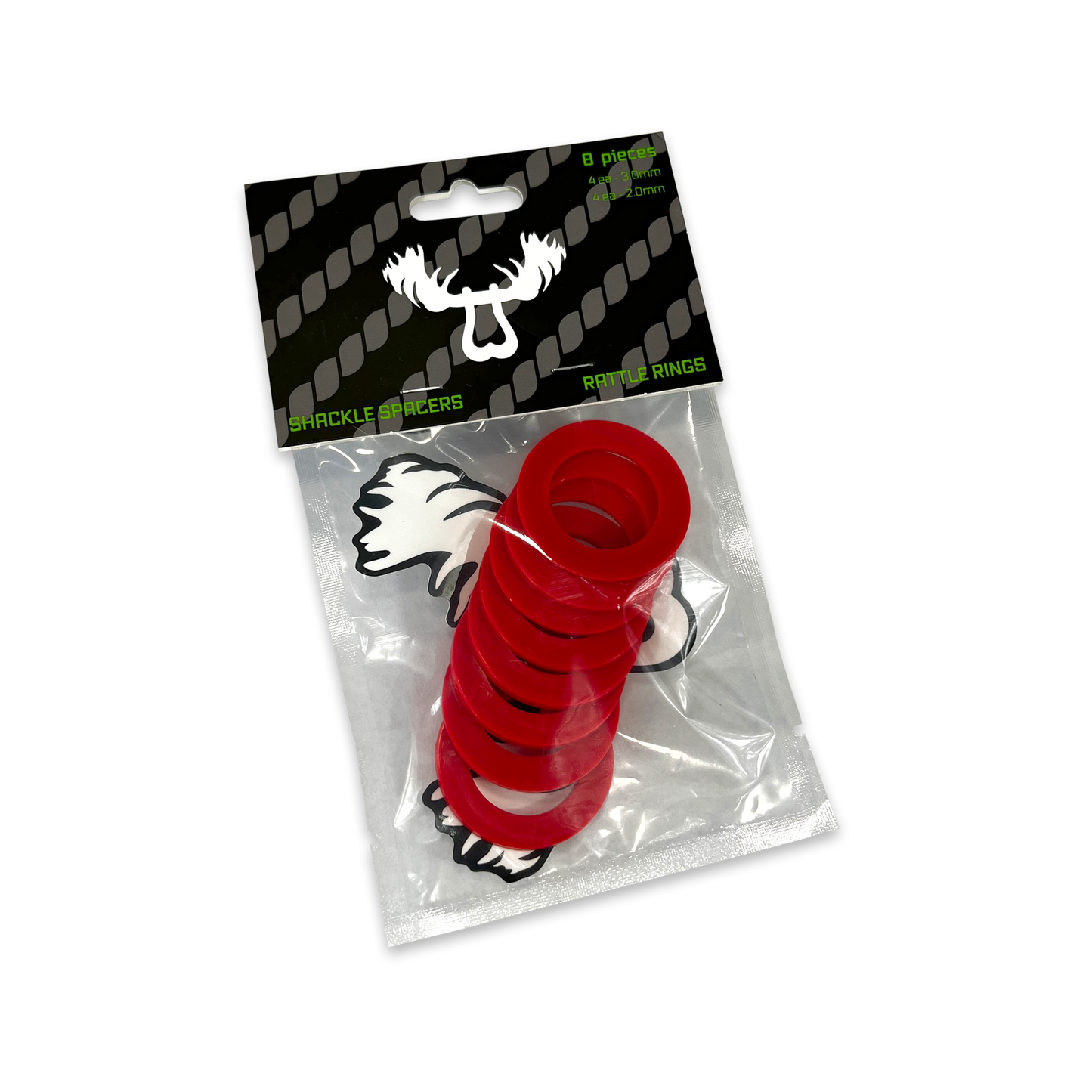 Moose Knuckle Offroad | Overlanding Recovery Shackle Washer Isolator Spacers | Flame Red Jeep Bumper Rattle Rings