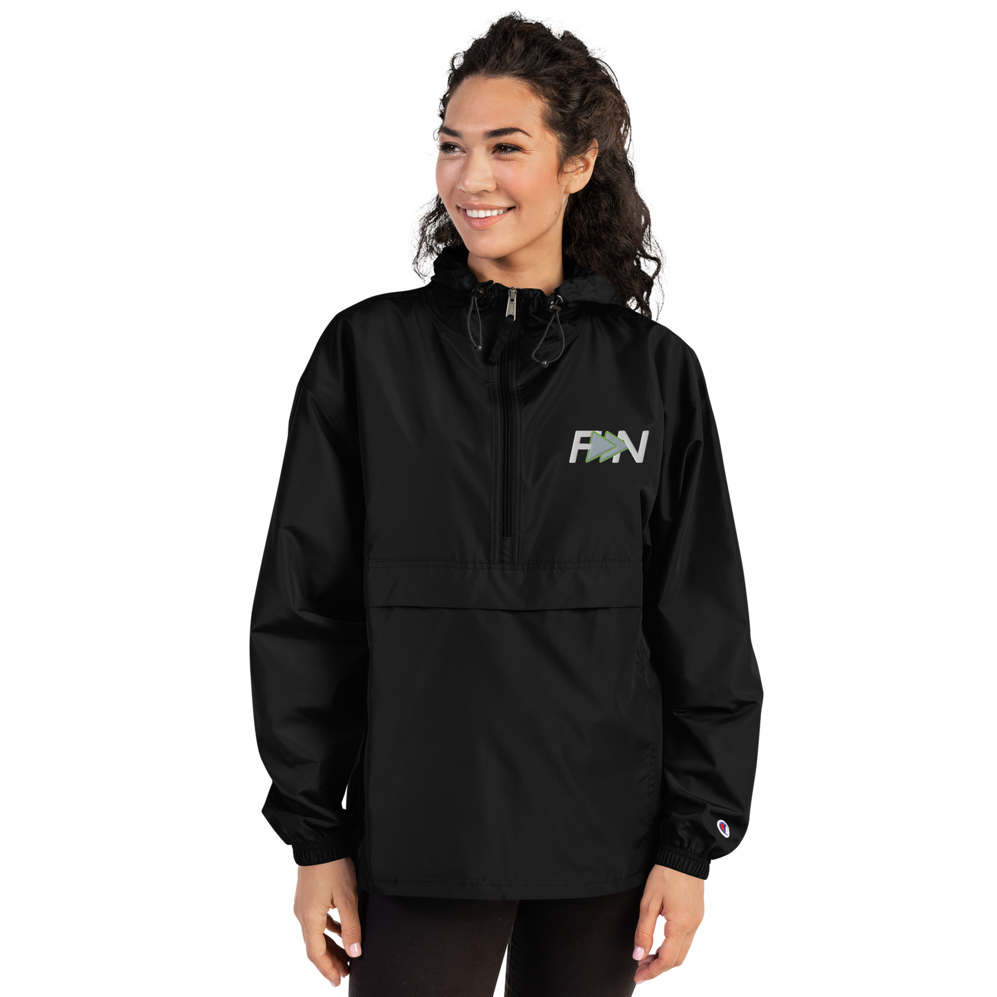 Forward Notion Yankover Pullover Packable Jacket in Black