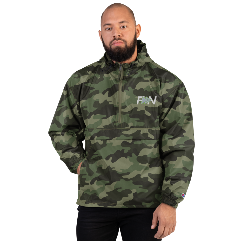 Forward Notion's Yankover Packable Jacket in Olive Green Camo