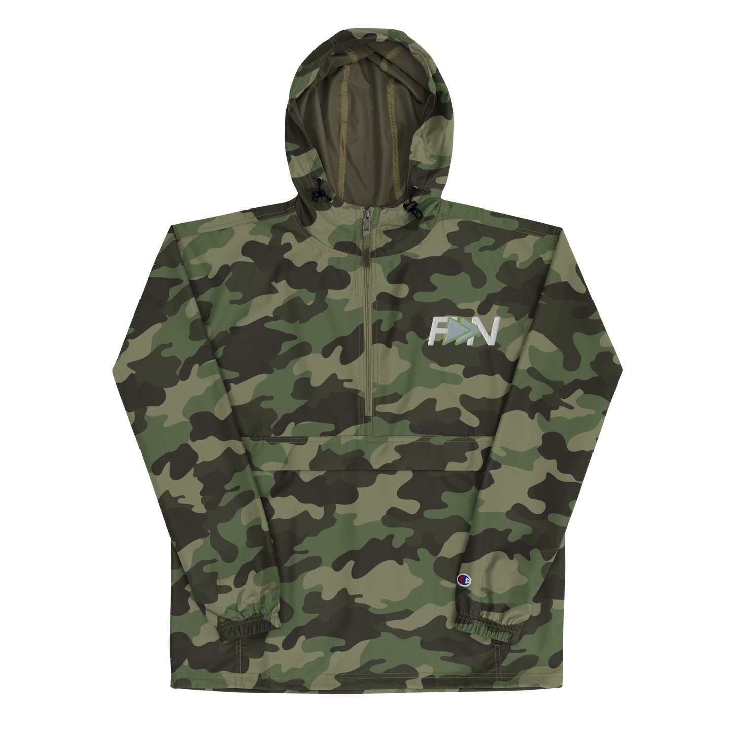 Forward Notion's Yankover Packable Jacket in Olive Green Camo