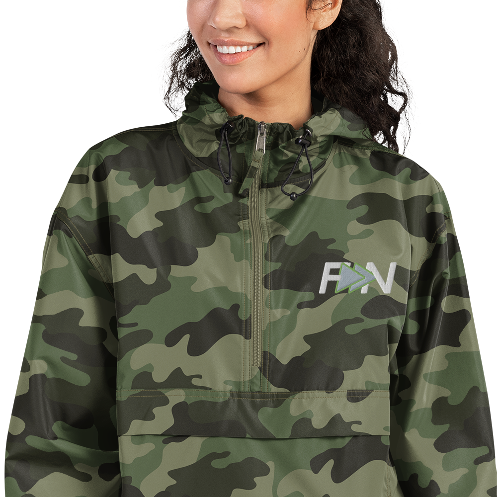 Forward Notion's Yankover Packable Jacket in Olive Green Camo