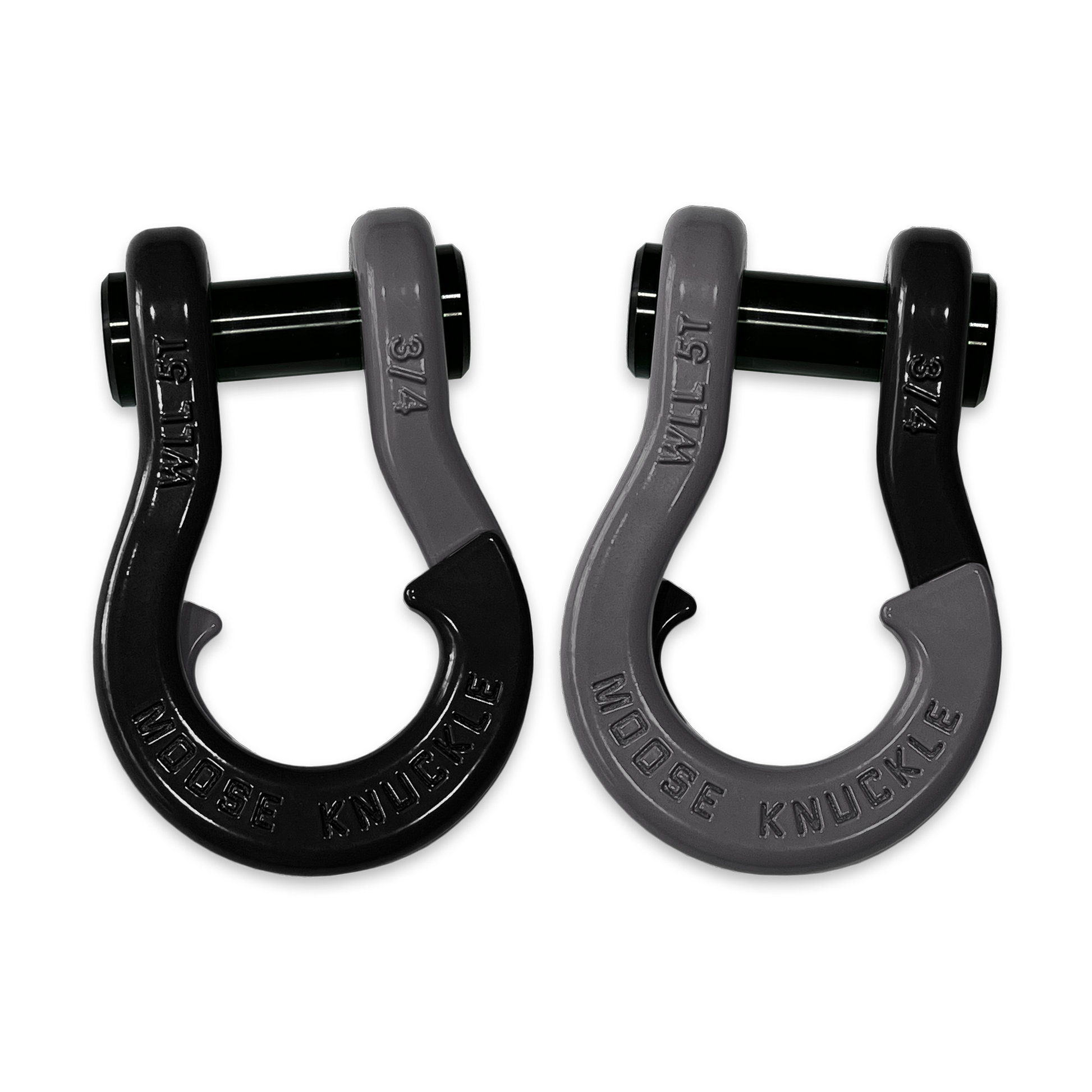 Moose Knuckle's Jowl Recovery Split Shackle 3/4 in Black Hole and Gun Gray Combo