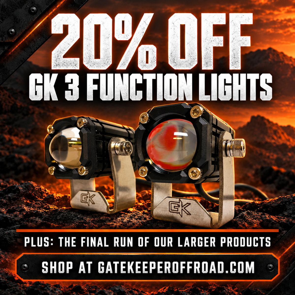 GK "Easy Switch" 3 Function LED Amber/White Pod Lights