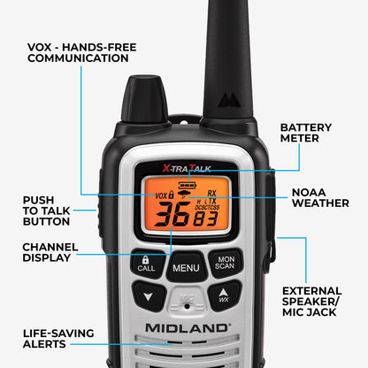 LXT600 FRS Walkie Talkie 2-Pack Silver - LXT600VP4