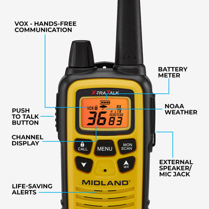 LXT630 FRS License‑Free Walkie Talkie 3-Pack Yellow - LXT630X3VP3