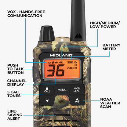 T295 X-Talker GMRS Walkie Talkie 2-Pack Camo - T295VP4