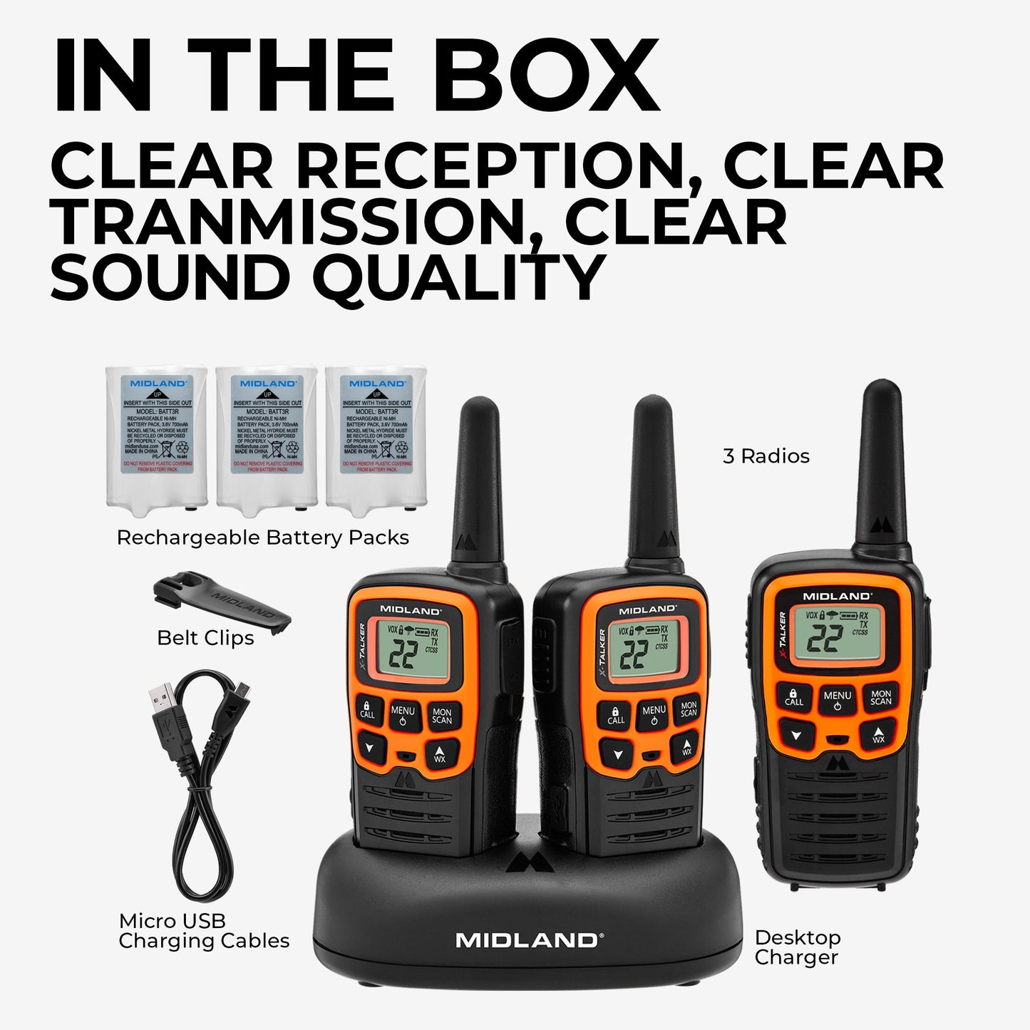 T51 X-Talker FRS Walkie Talkie 3-Pack - T51X3VP3