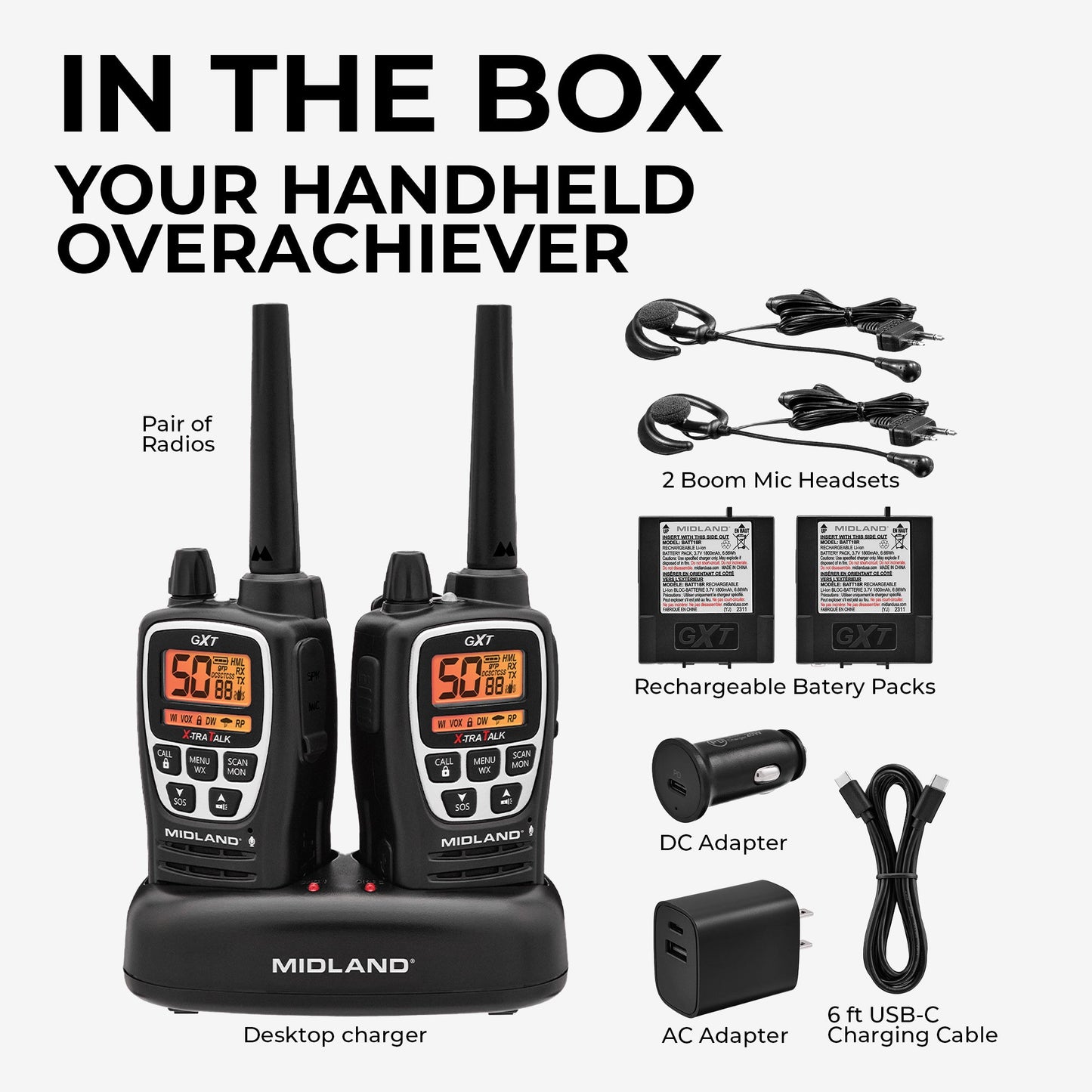 GXT3000 GMRS Walkie Talkie 2-Pack - GXT3000VP4