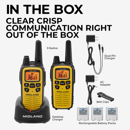 LXT630 FRS License‑Free Walkie Talkie 3-Pack Yellow - LXT630X3VP3