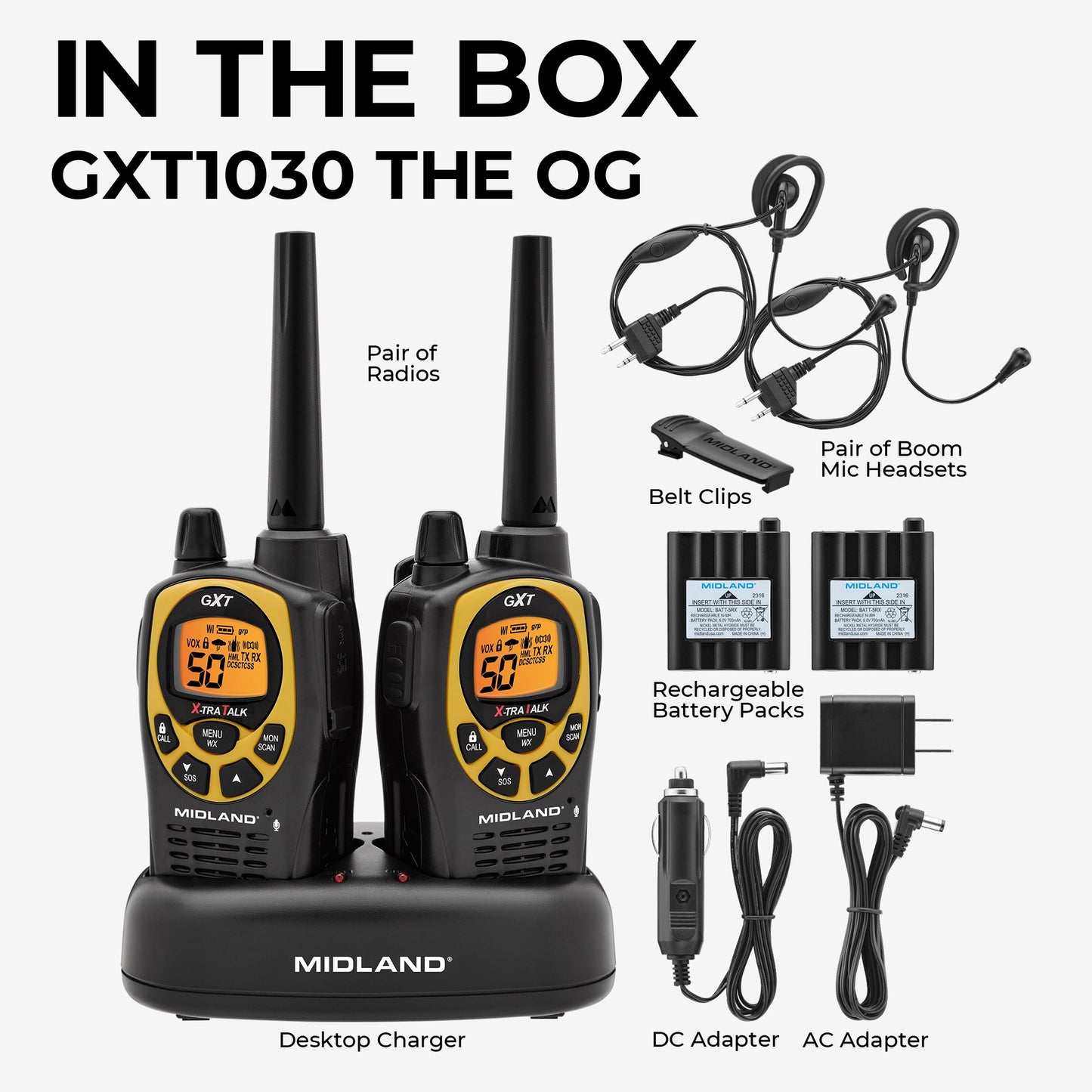 GXT1030 GMRS Walkie Talkie Yellow - GXT1030VP4
