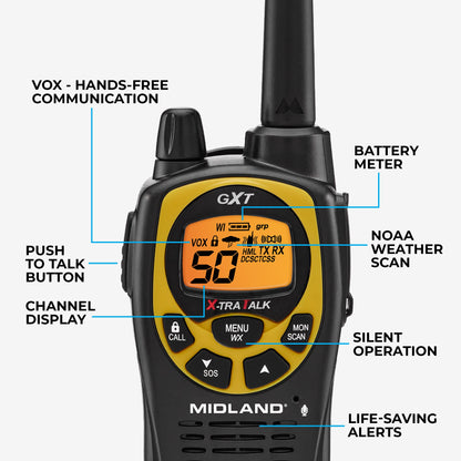 GXT1030 GMRS Walkie Talkie Yellow - GXT1030VP4