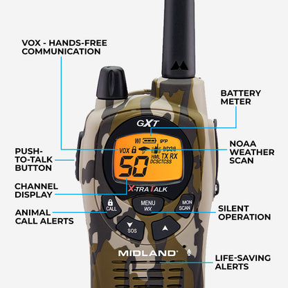 GXT1050 GMRS Walkie Talkie Camo 2-Pack - GXT1050VP4
