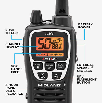GXT3000 GMRS Walkie Talkie 2-Pack - GXT3000VP4