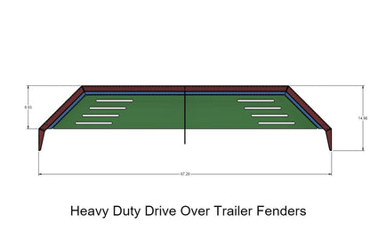 Heavy Duty Weld on DIY Drive Over Trailer Fender Kit Bare Steel - Pair