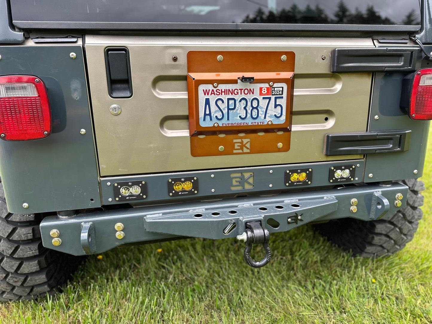 Rear Diamond Series Stubby Bumper for Jeep TJ/YJ Wrangler