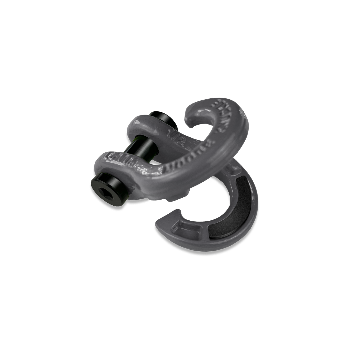 Jowl 1/2 inch SxS Split Shackle open in Gun Gray