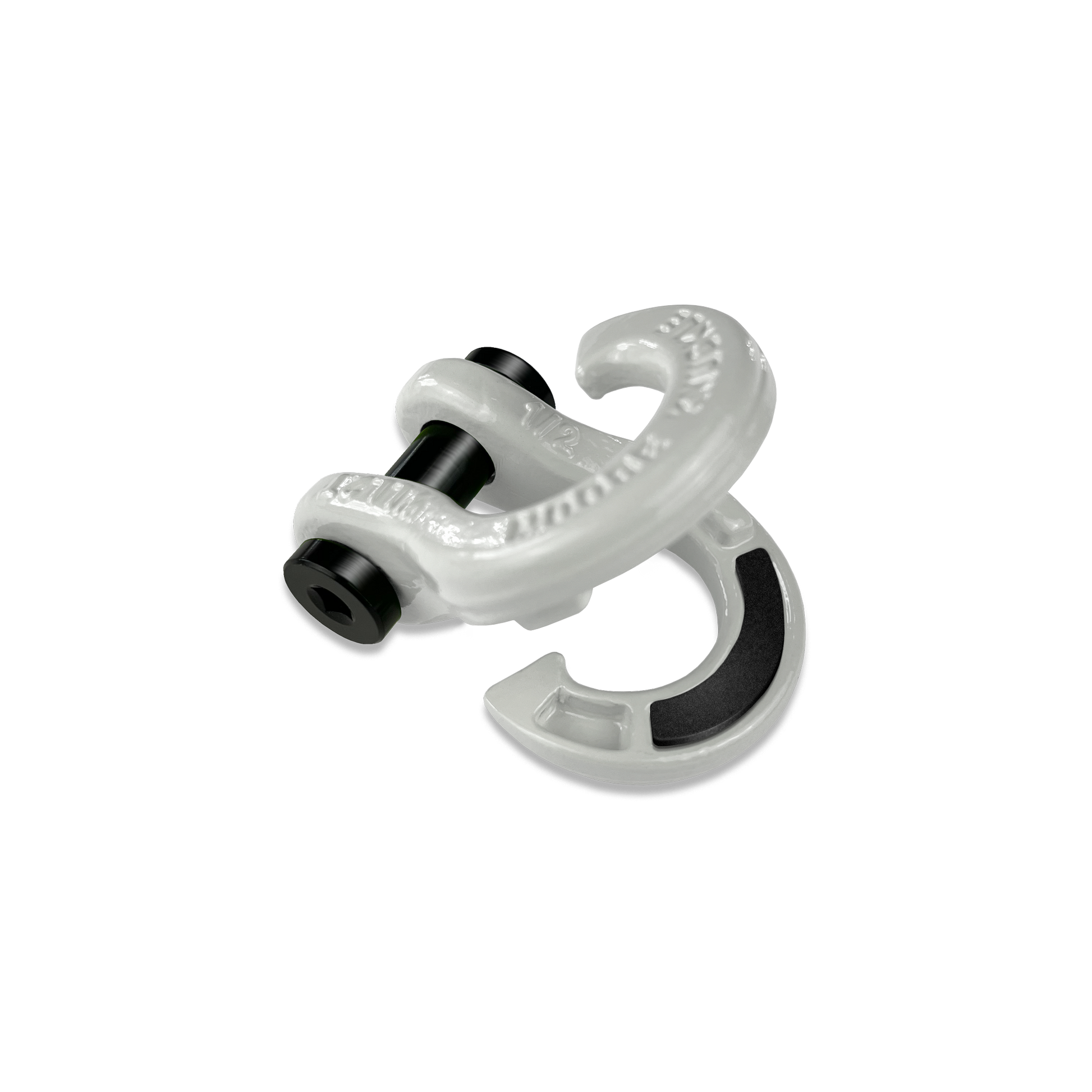 Jowl 1/2 inch SxS Split Shackle open in Pure White Front