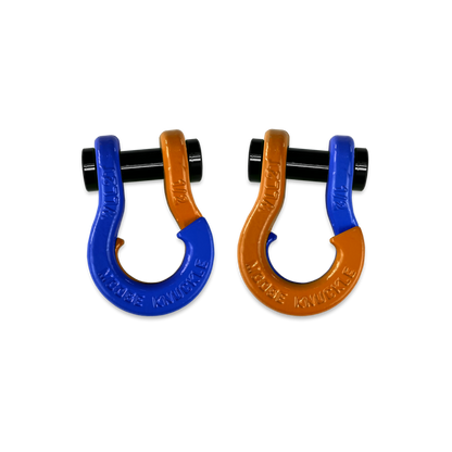 Jowl 1/2 inch SxS Split Shackle in Blue Balls and Obscene Orange Combo