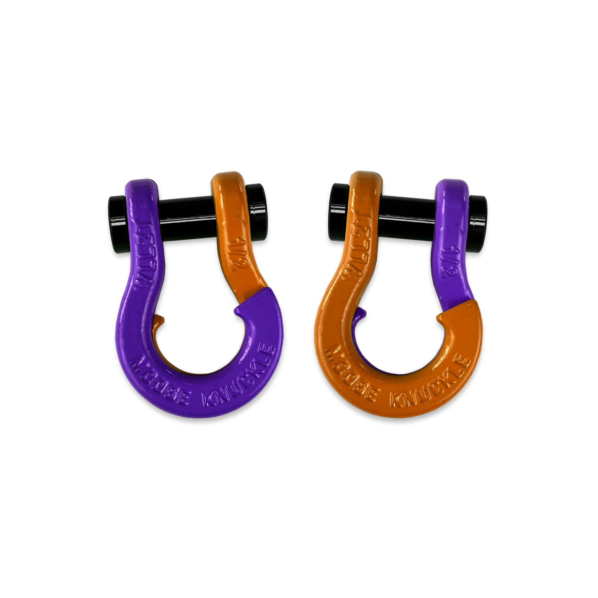 Jowl 1/2 inch SxS Split Shackle in Grape Escape and Obscene Orange Combo