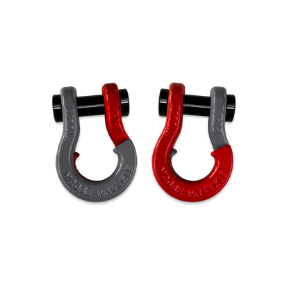 Jowl 1/2 inch SxS Split Shackle in Gun Gray and Flame Red Combo