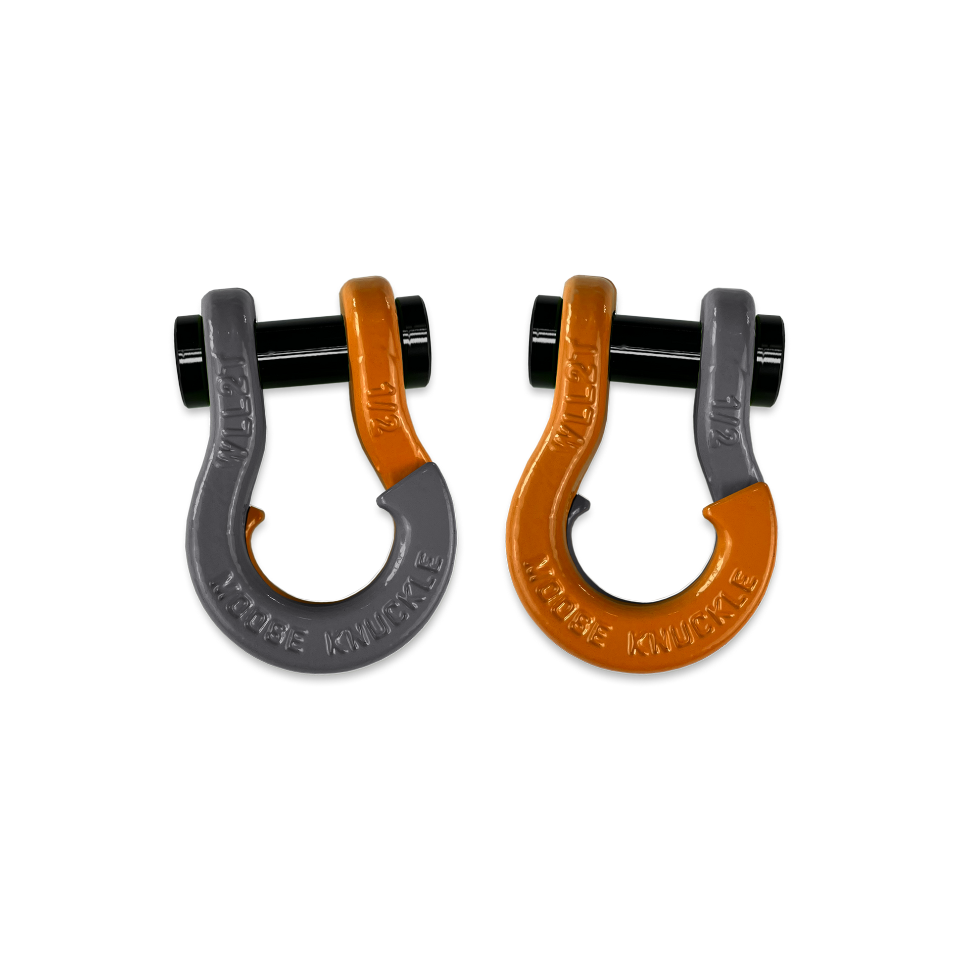 Jowl 1/2 inch SxS Split Shackle in Gun Gray and Obscene Orange Combo