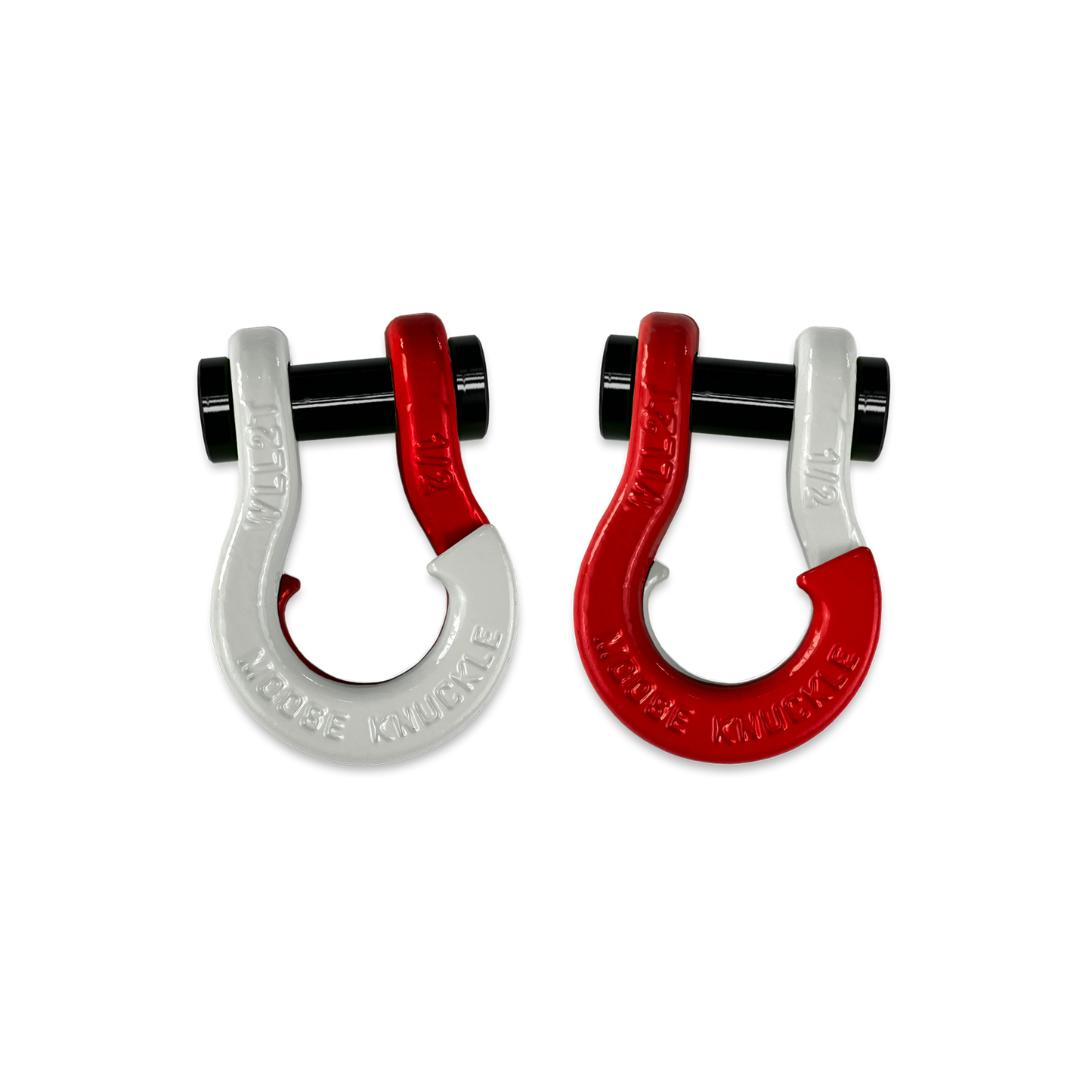 Jowl 1/2 inch SxS Split Shackle in Pure White and Flame Red Combo