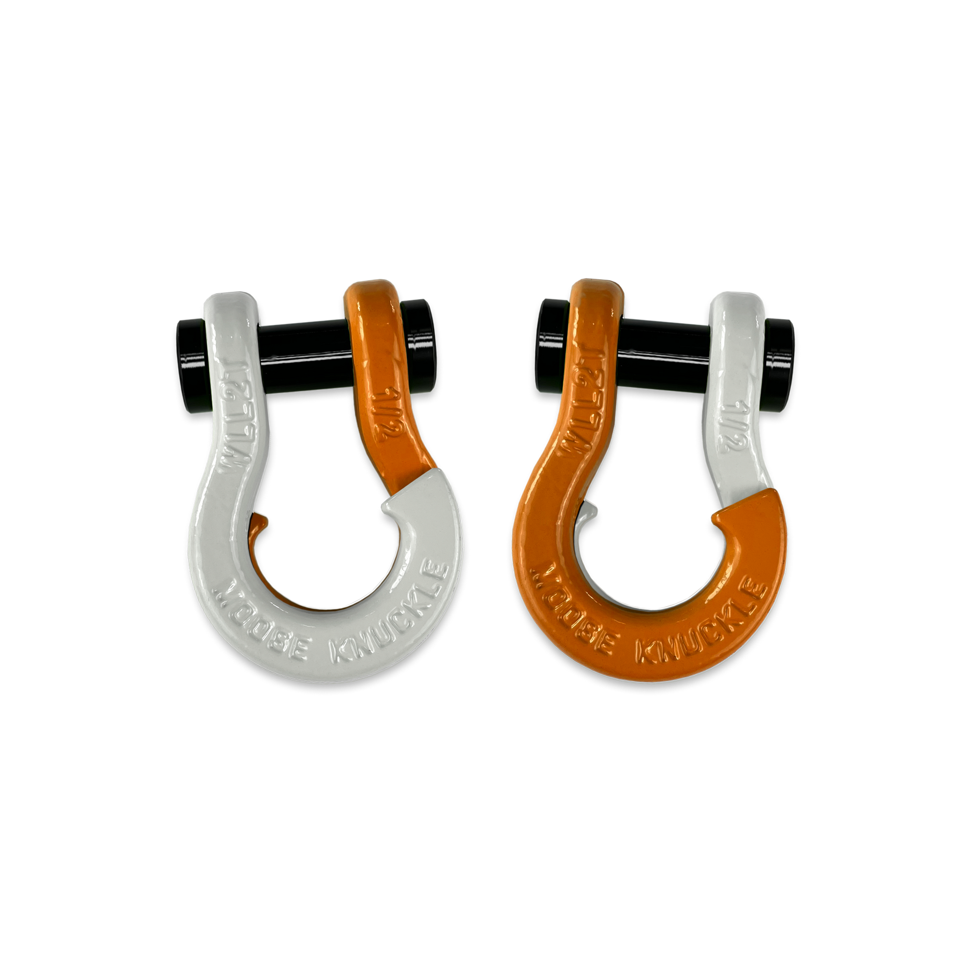 Jowl 1/2 inch SxS Split Shackle in Pure White and Obscene Orange Combo