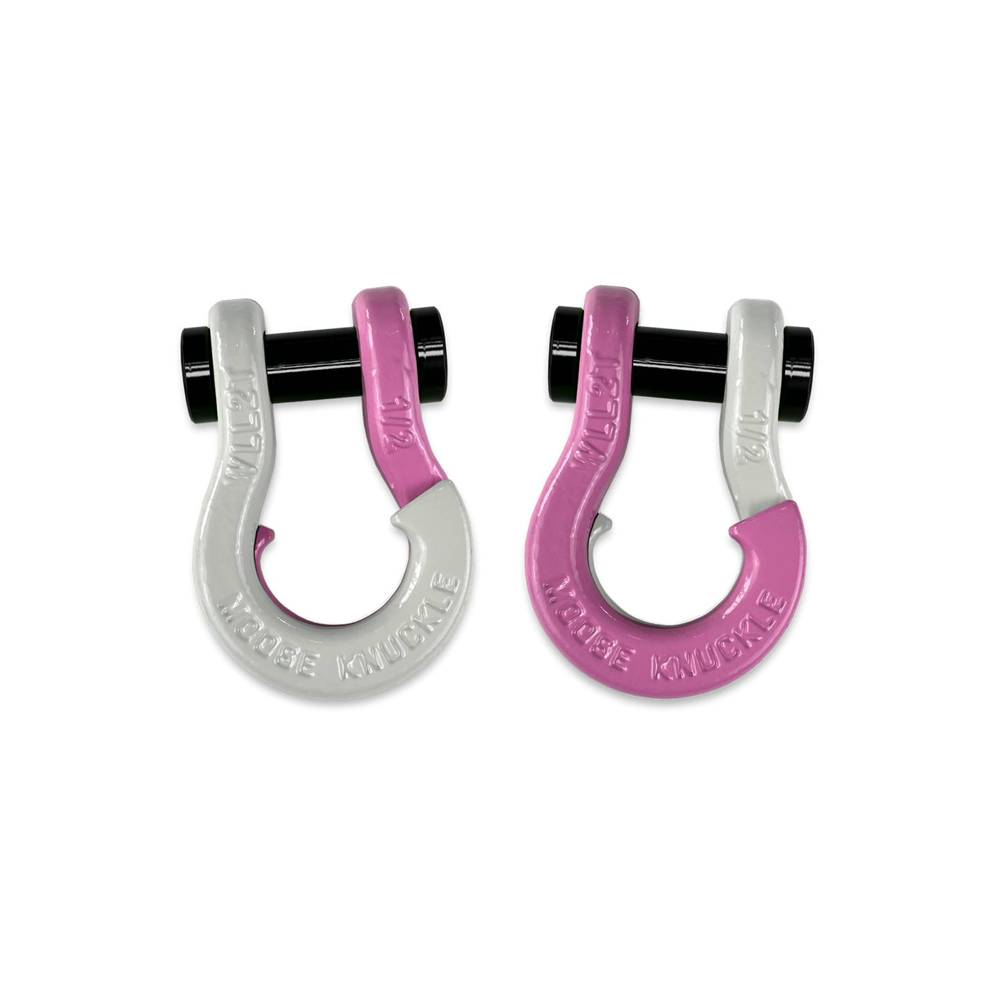 Jowl 1/2 inch SxS Split Shackle in Pure White and Pretty Pink Combo