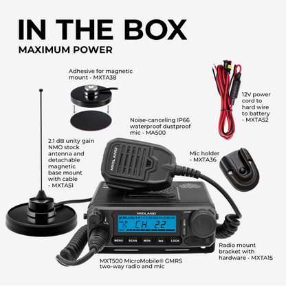 MXT500 50W MicroMobile GMRS Two-Way Radio