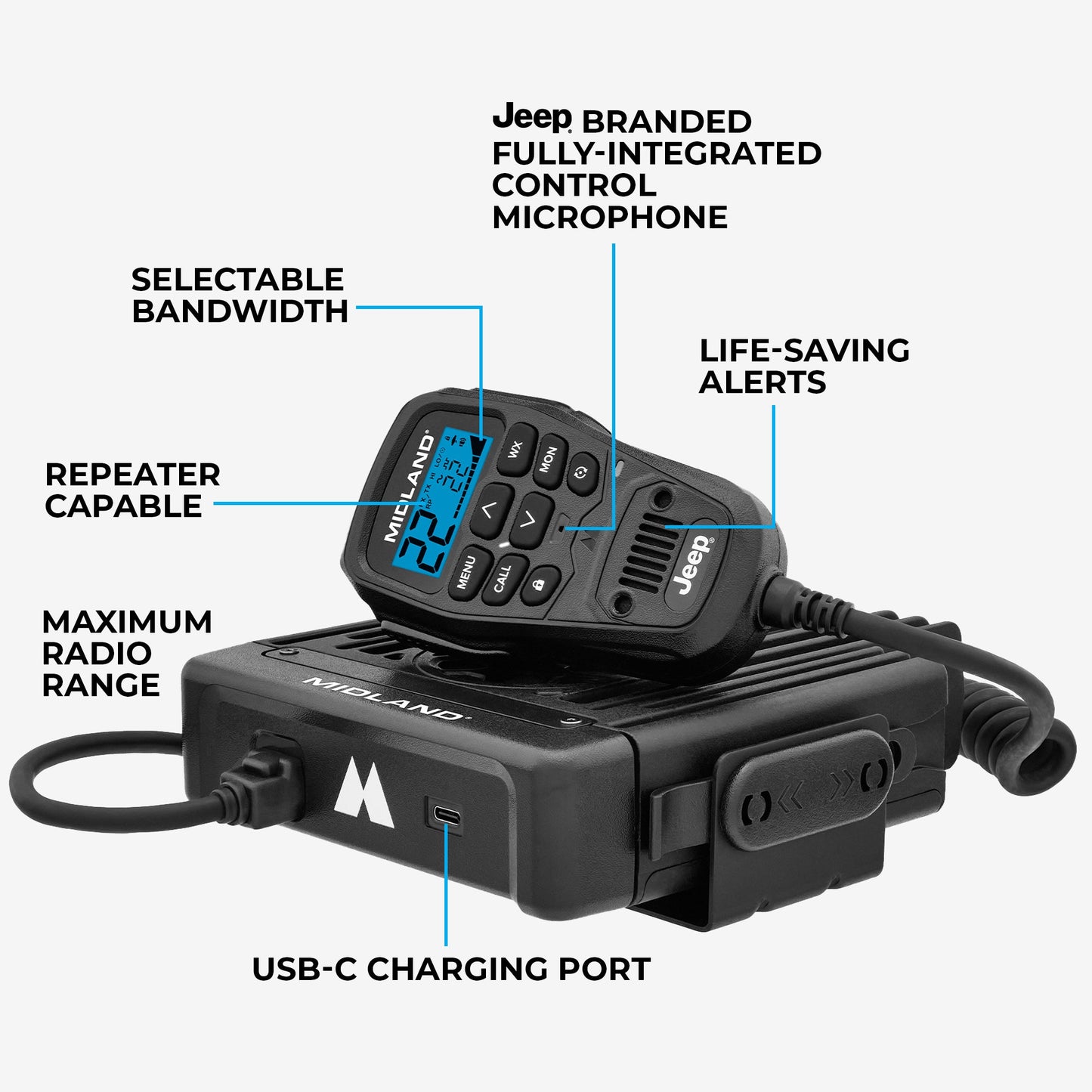 MXT575J 50W MicroMobile GMRS Two-Way Radio | Jeep