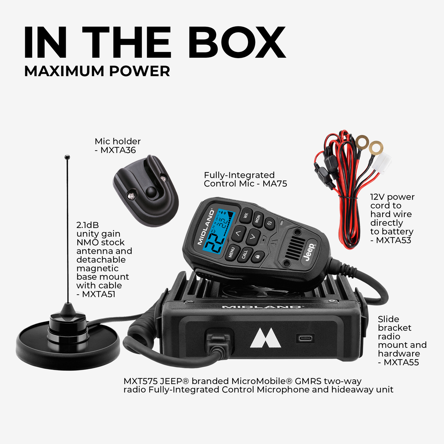 MXT575J 50W MicroMobile GMRS Two-Way Radio | Jeep