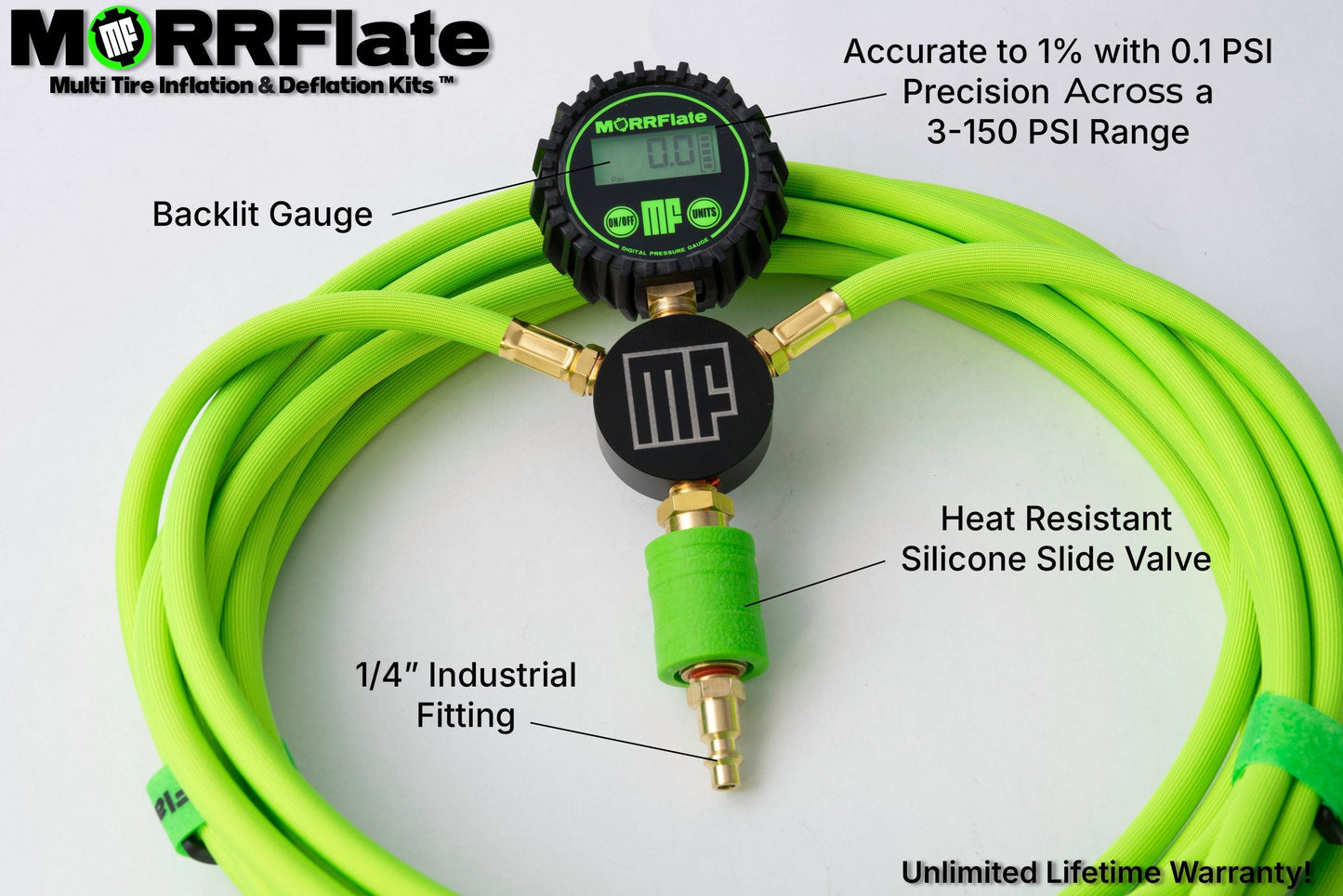 MORRFlate Braided Duo+ 2-Tire Hose Kit, 24ft Hoses