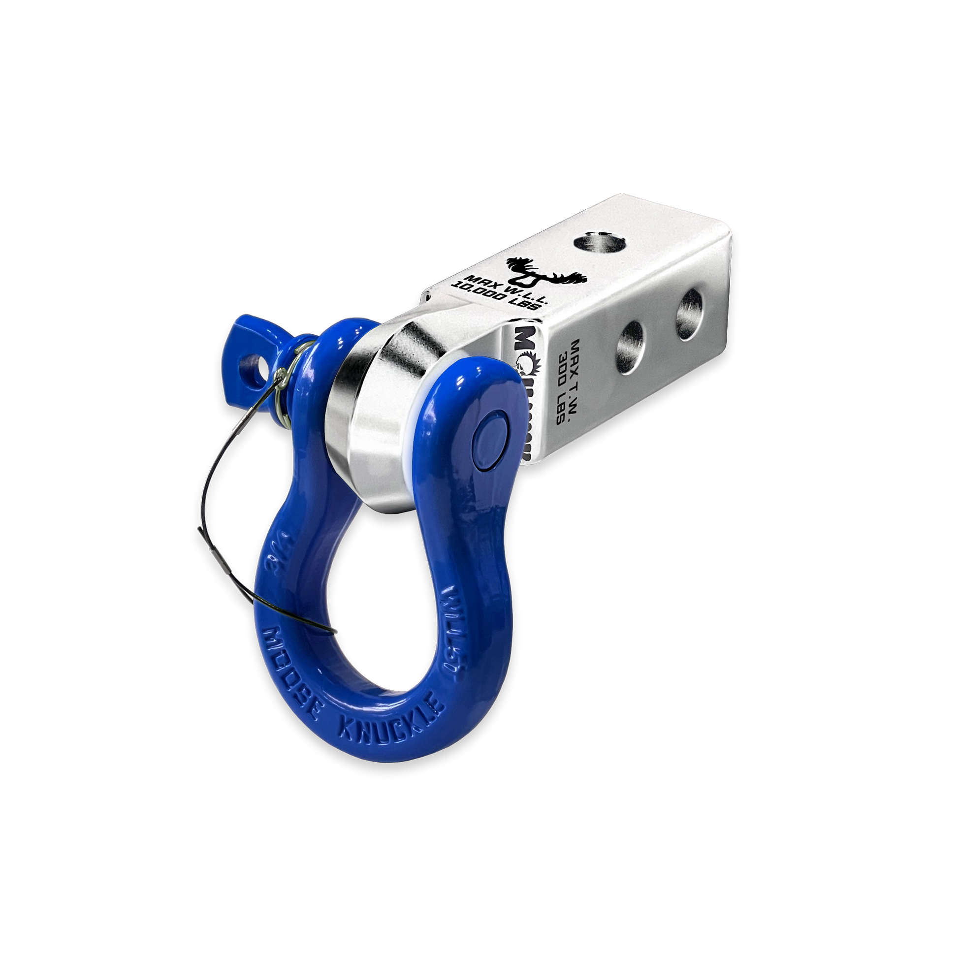 B'oh 3/4 Pin Shackle & 2.0 Receiver (Atomic Silver and Blue Balls Combo)