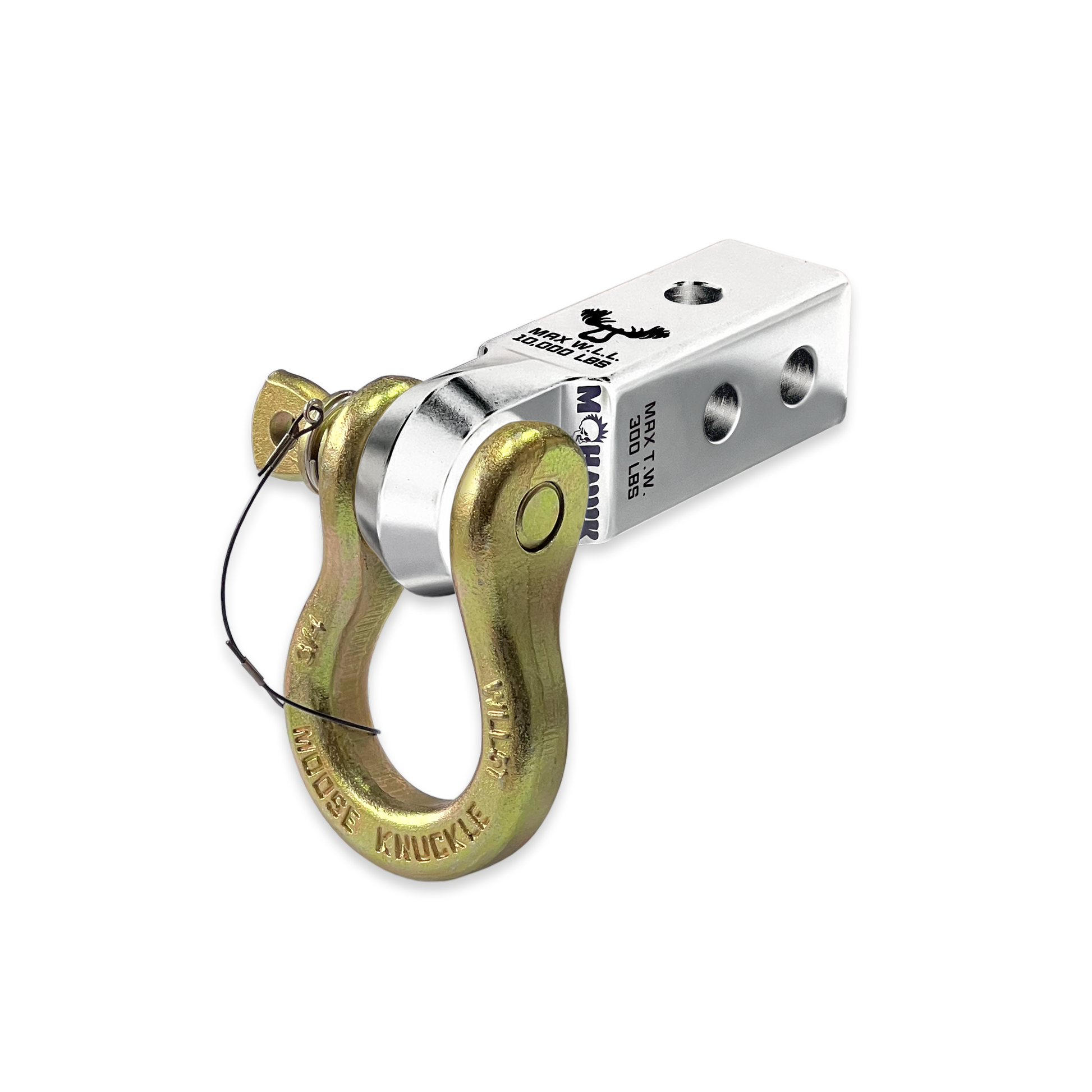 B'oh 3/4 Pin Shackle & 2.0 Receiver (Atomic Silver and Brass Knuckle Combo)