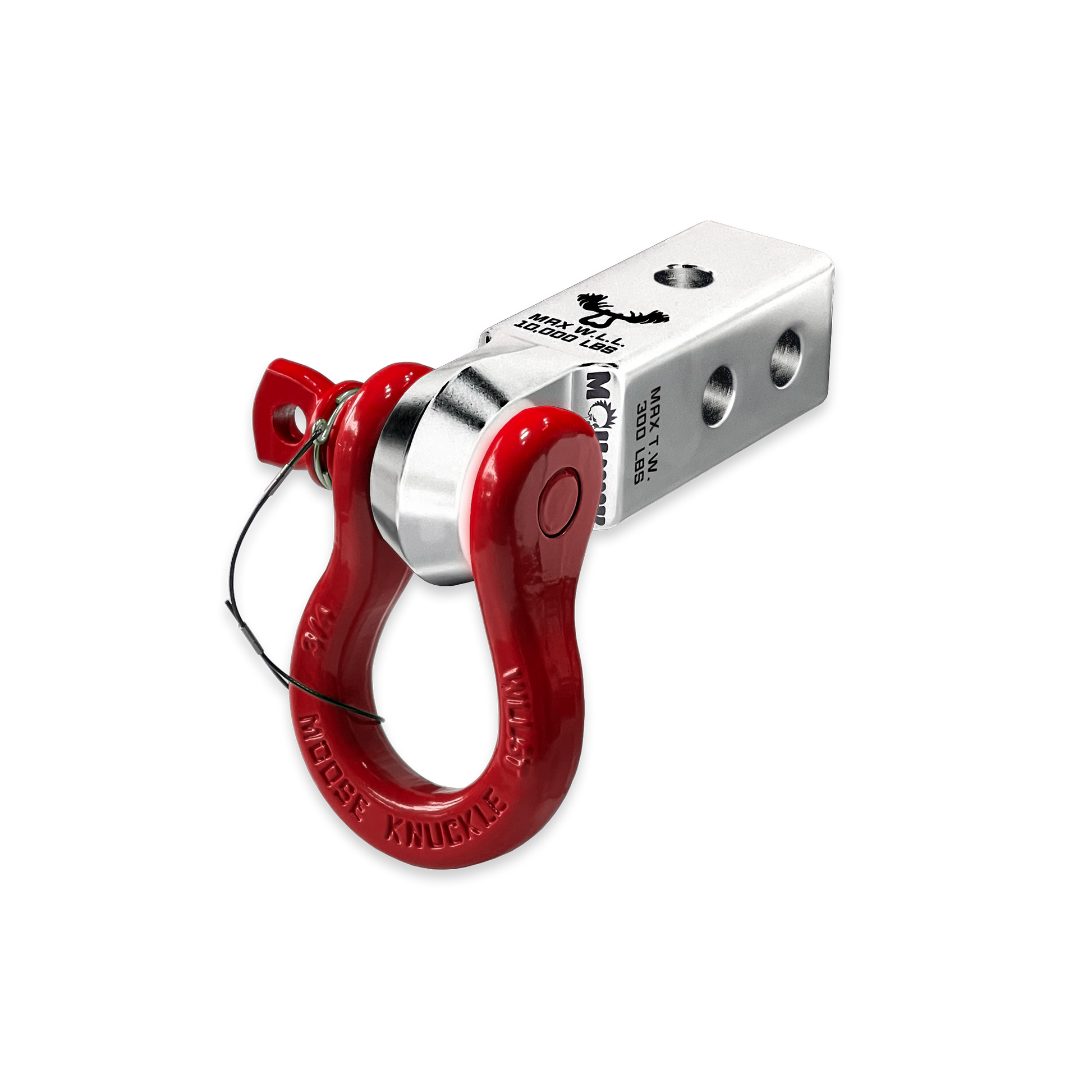 B'oh 3/4 Pin Shackle & 2.0 Receiver (Atomic Silver and Flame Red Combo)