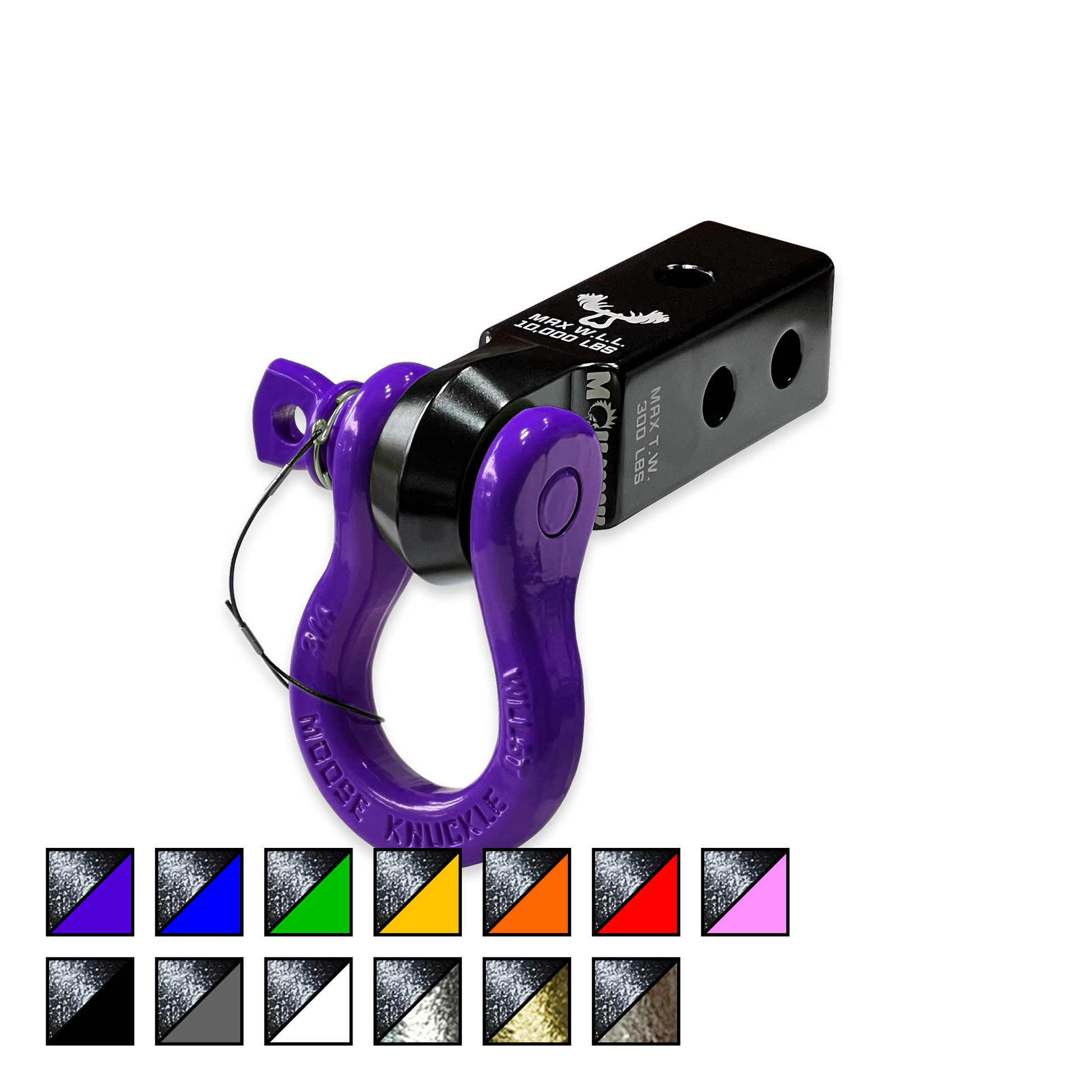 B'oh 3/4 Pin Shackle & 2.0 Receiver (Black and Purple Combo)