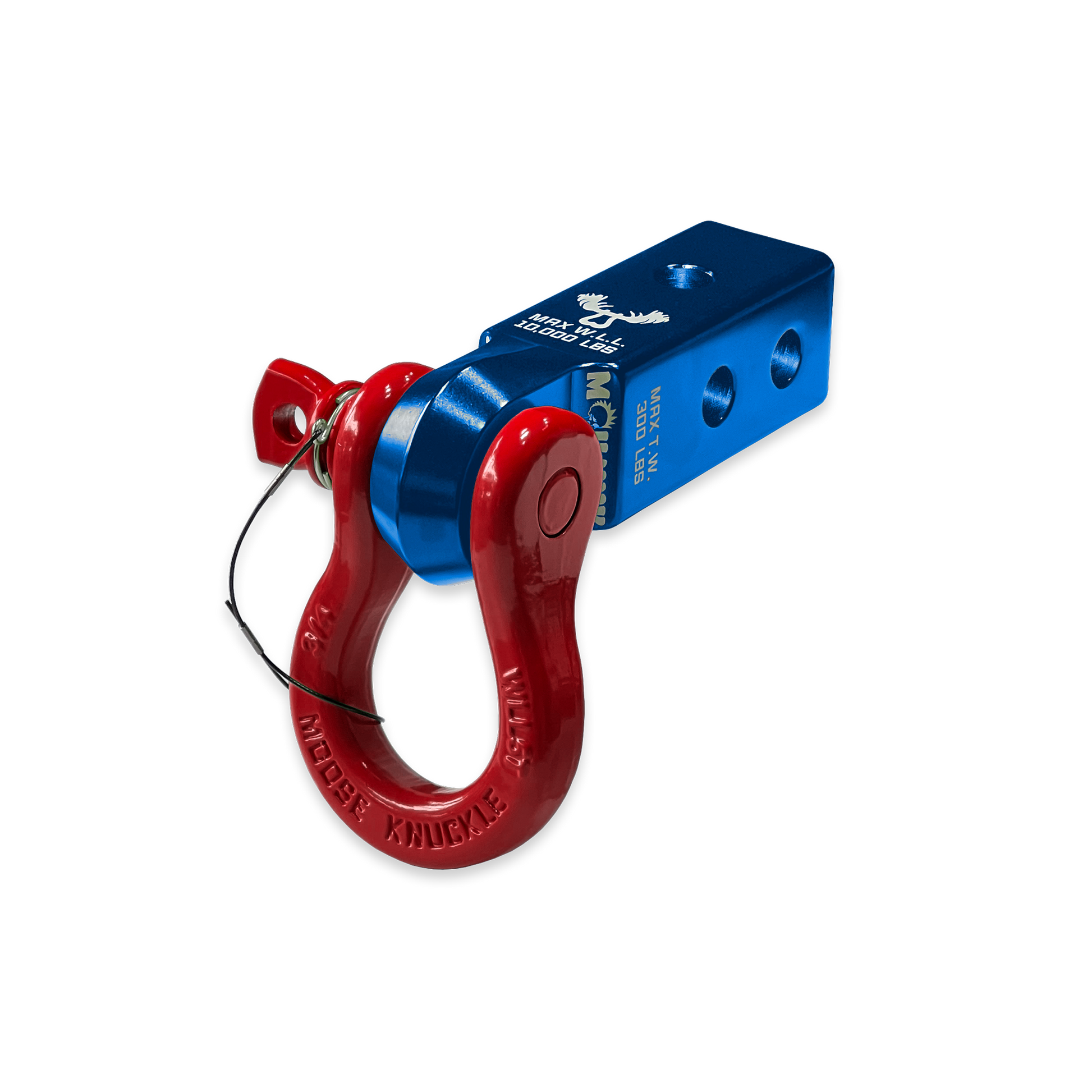 B'oh 3/4 Pin Shackle & 2.0 Receiver (Blue Pill and Flame Red Combo)