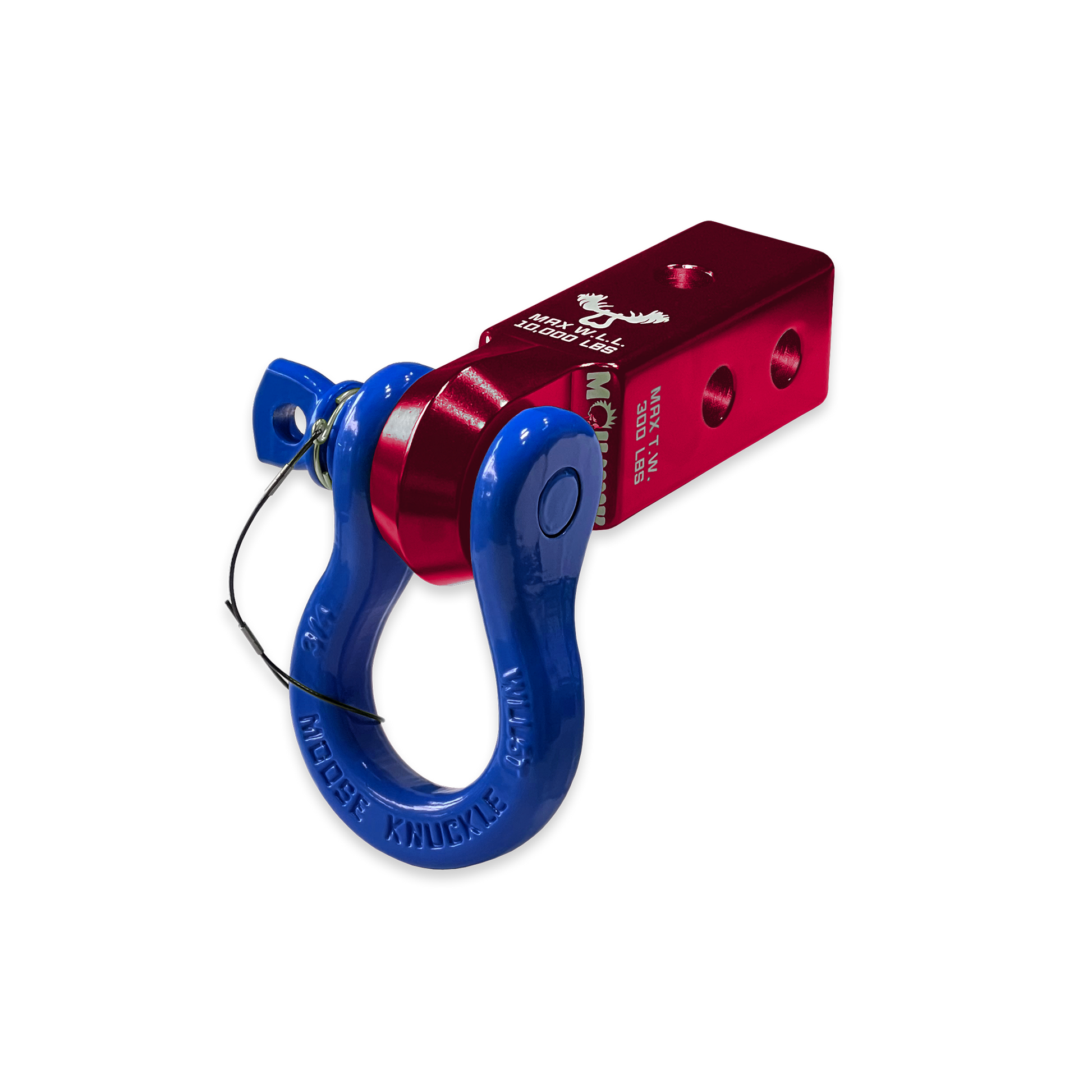 B'oh 3/4 Pin Shackle & 2.0 Receiver (Red Rum and Blue Balls Combo)