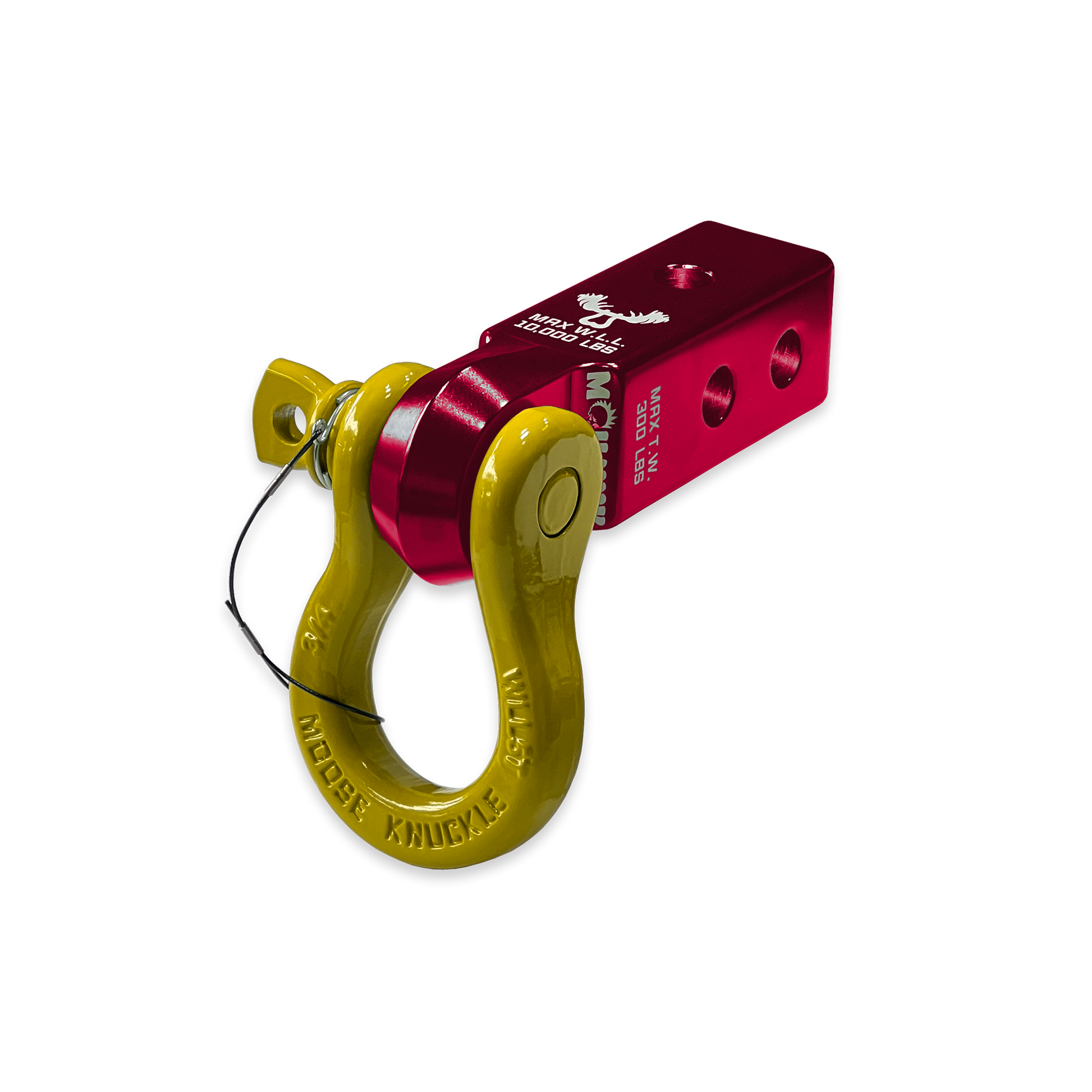 B'oh 3/4 Pin Shackle & 2.0 Receiver (Red Rum and Detonator Yellow Combo)