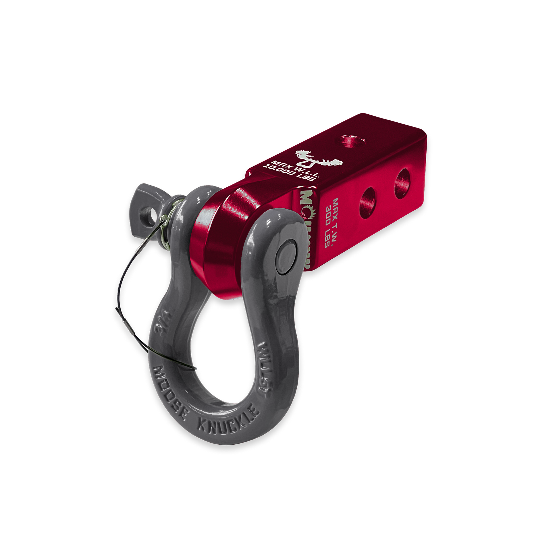 B'oh 3/4 Pin Shackle & 2.0 Receiver (Red Rum and Gun Gray Combo)